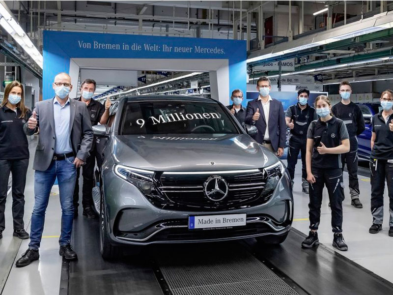 9-миллионный автомобиль, произведенный в Бремене, - Mercedes EQC.