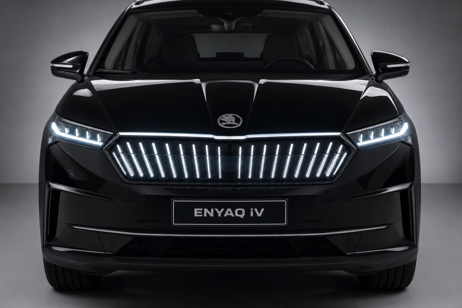 Передняя часть Skoda Enyaq iV с подсветкой Crystal Face