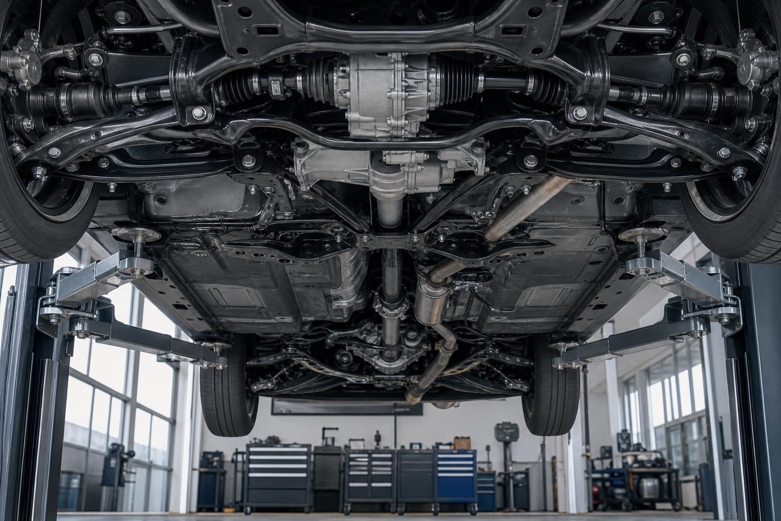 Схема системы полного привода Symmetrical AWD на автомобиле Subaru