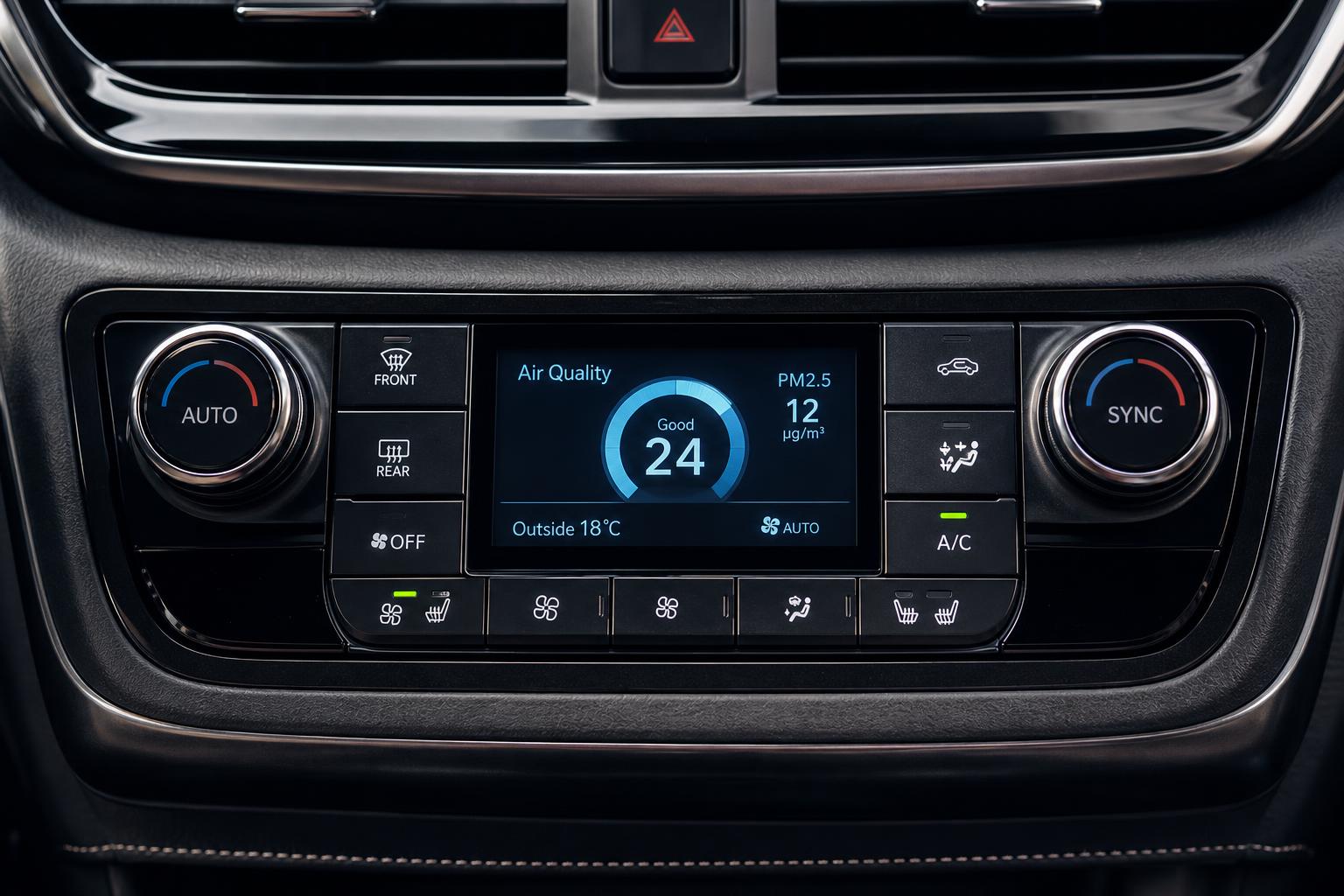 Панель управления климатом Hyundai с индикатором качества воздуха